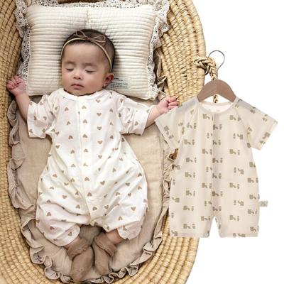 LuaCitron Macacão para Meninas e Shorts Bebê Recém-Nascido Tamanhos de Bebê Chá de Bebê com Meninos Naturais, Manga, Roupas, Roupas, Macacão, Primavera/Verão,