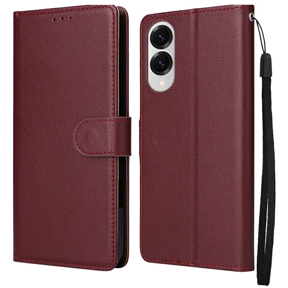 

For Samsung Galaxy S25 Edge Case Wallet Stand View PU Leather Phone Cover with Wrist Strap A