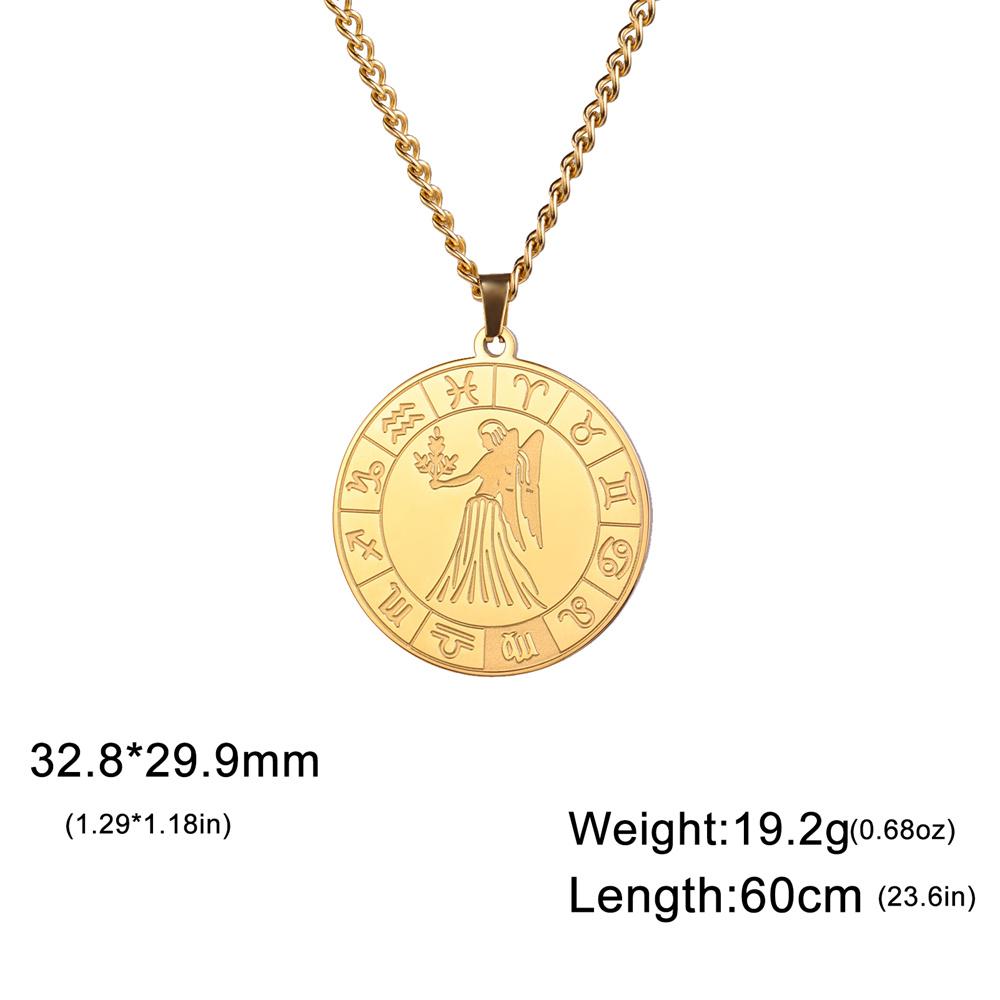 My Shape 12 Constellation Necklace Gothic Zodiac Pendant Chain Women Men Leo Aries Virgo Capricorn Birthday Jewelry Wholesale