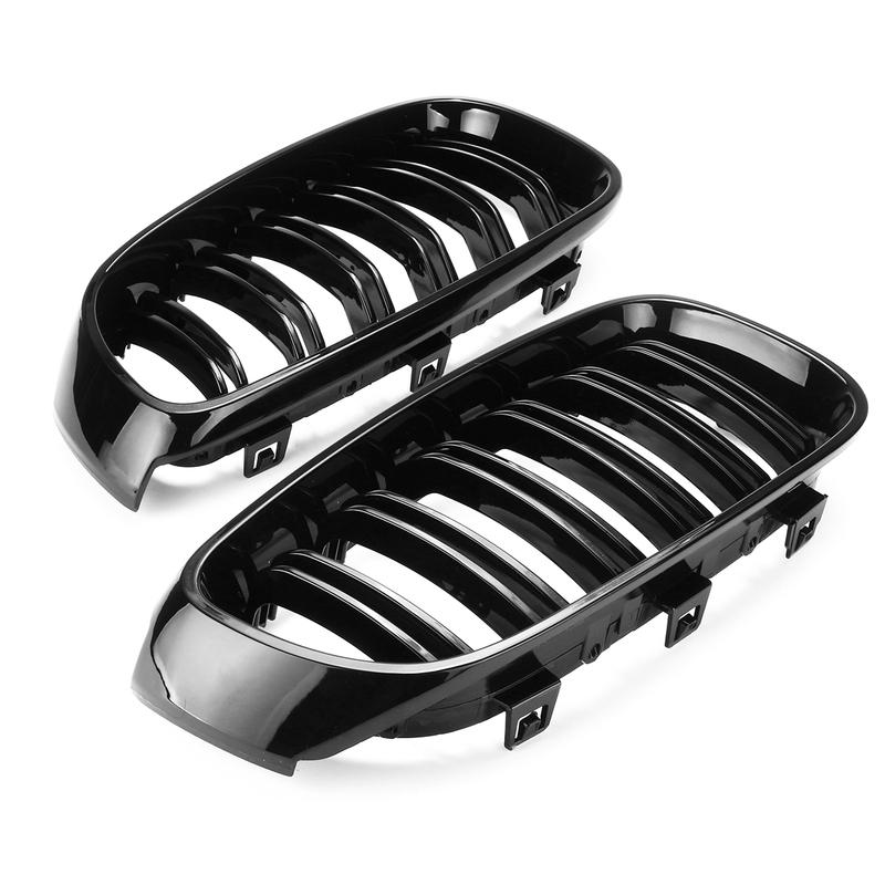 Pair Gloss Black Front Bumper Grille Grilles For BMW F34 335i GT 328i GTxDrive 2014 2015 2016 Not Fit For Sedan and Wagon