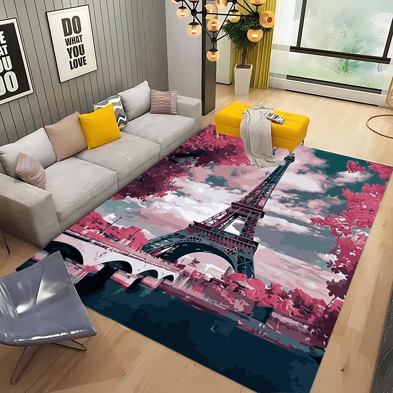 Beautiful Romantic  France Paris Eiffel Tower Carpets for Home Living RoomBedroom Sofa Doormat Kitchen Floor Rugs Anti-slipDecor