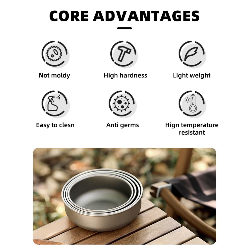 4pcs Lightweight Stackable Bowl Portable Single Layer Dinner Fruit Bowl Food Container for Outdoor