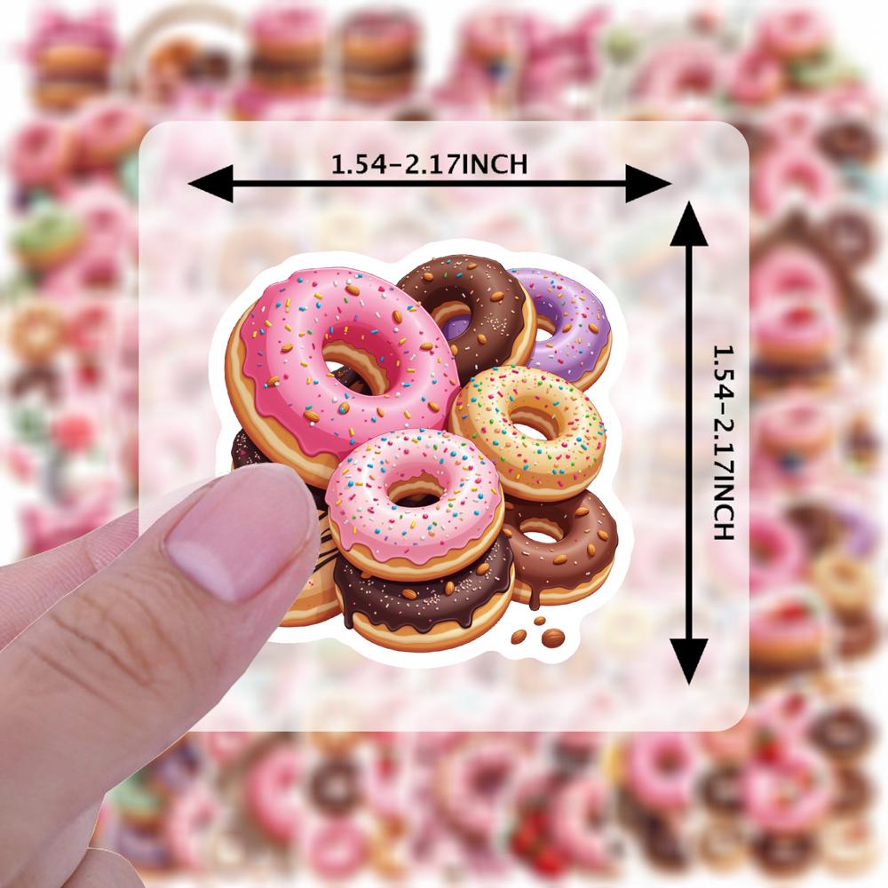 35-100pcs Sweet Donut Stickers Cute Stickers Aesthetic Kawaii Diy Travel Luggage Fridge Decal Graffiti Sticker