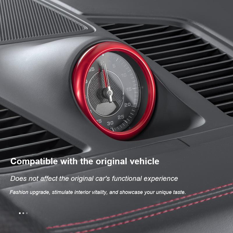 Car Clock Decoration Ring For Porsche Cayenne Macan Panamera 911 718 Stopwatch Compass Stopwatch Sticker Decoration Trim