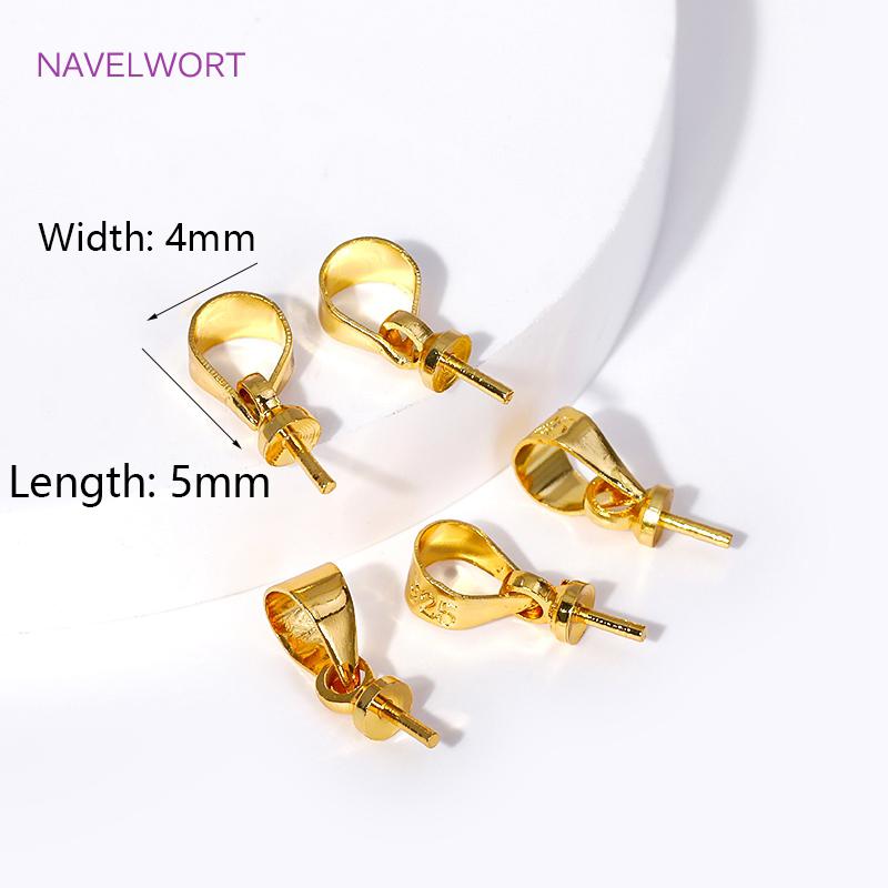 

18K Gold Plated Brass Pinch Pendant Bail For Jewelry Making Supplies Clip Bail Hooks Connector DIY Handmade Jewelry Accessories 20 pieces