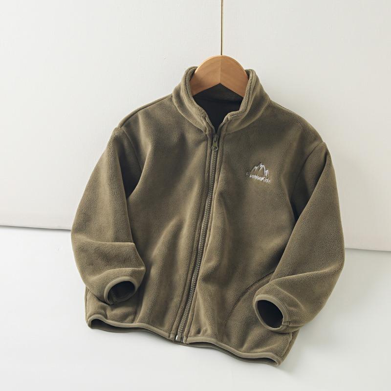 Kids Double Fleece Thickened Warm Casual Coat For Boys And Girls