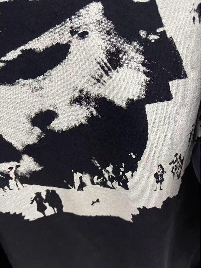 Rich Kids Vintage Poet Print Hoodie - Washed Trendy Style