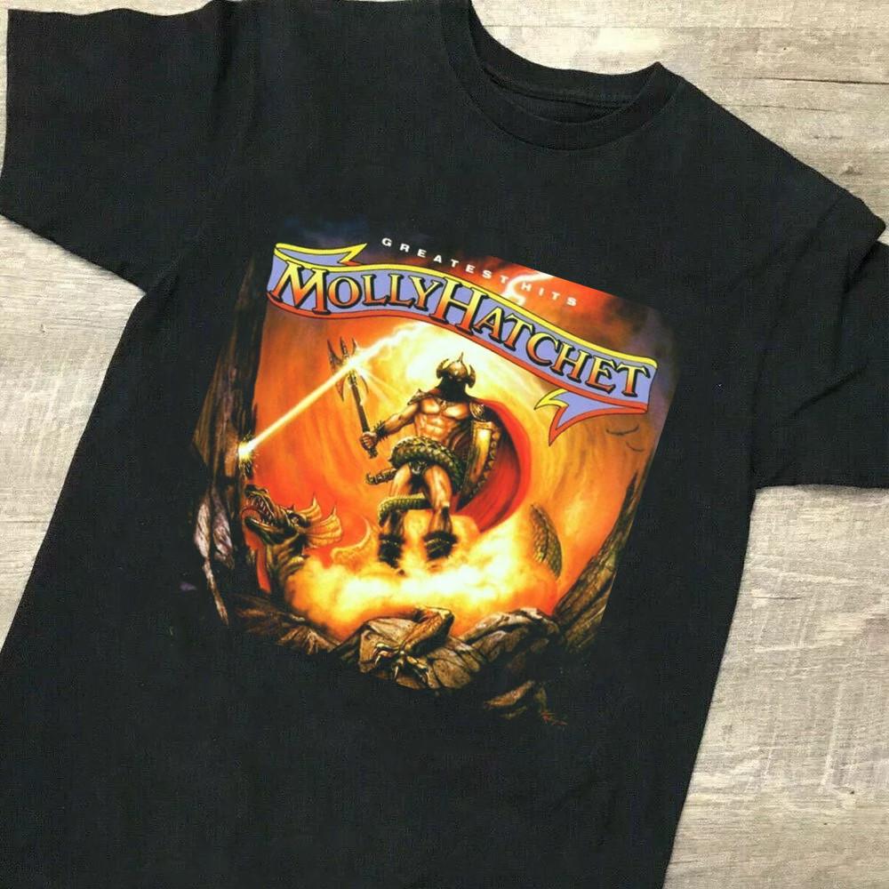 

MOLLY HATCHET Гурт Найкращі хіти Чорна бавовняна футболка Повний розмір S-5XL Унісекс Футболка L