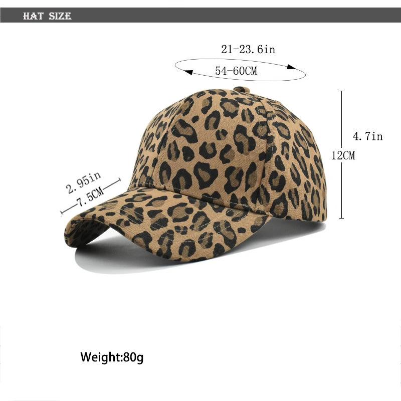 1 pièce Casquette de baseball pour femme Style Personnalité Imprimé Léopard, Chapeau Vintage à Profil Bas Réglable, Activités de Plein Air et Cadeau d'Été