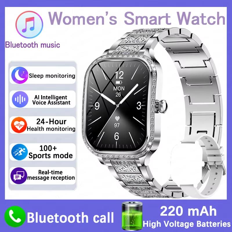 2025 New Smart Watch Women 1.75" HD Display Heart Rate IP68 Waterproof Sports Fitness BT Call Smartwatch for Lady Gift