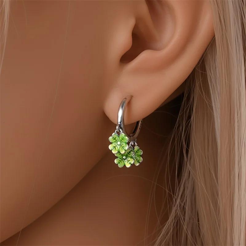 Original Earrings 925 Silver Fruit Series Cherry Strawberry Hoop Earrings Ear Studs Zircon Making Jewelry for Women Girl Party