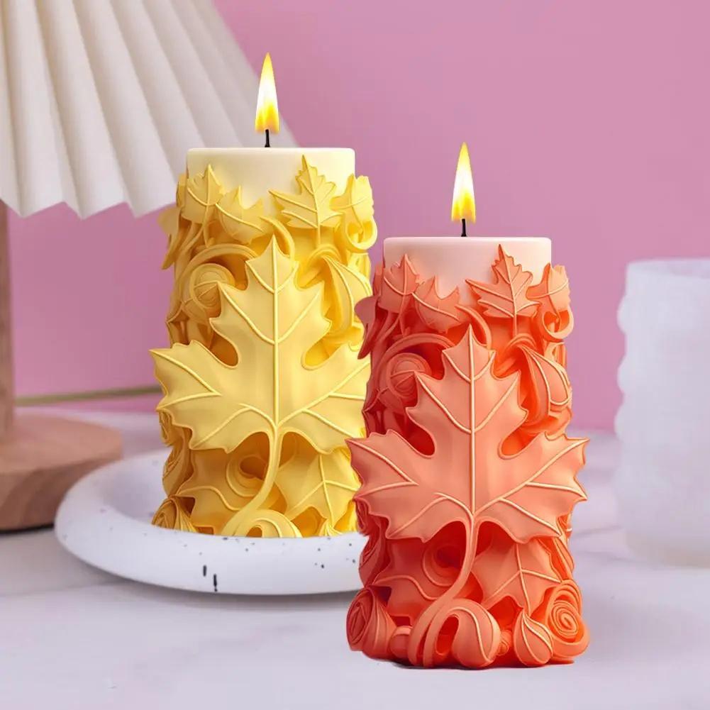 Ahornblatt Zylinderkerze Silikonform DIY Kerzenform Gips Aromatherapie Handgemachte Dekoration Epoxidform