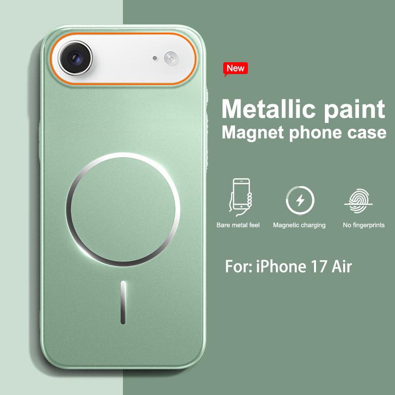 Compatible with Apple 17 Promax Phone Case, 16P Magnetic Suction, Contrasting Color Frosted 16PM, 17PRO Protective Cover