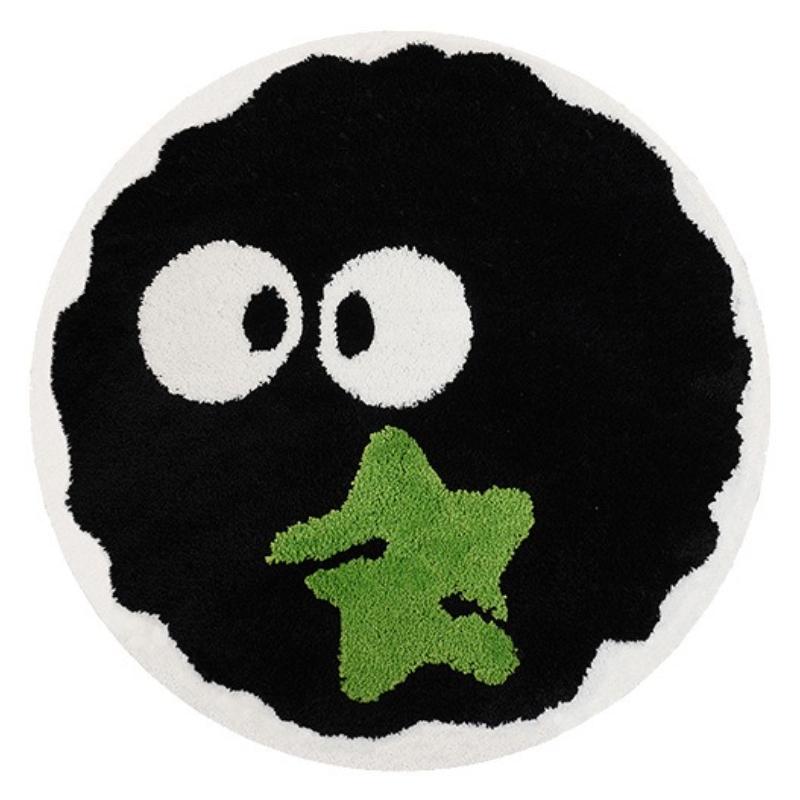 60x60cm Runder Cartoon Plüschteppich Wohnzimmerteppich Rutschfeste Punkte für Stuhlunterlage Badezimmer Heimdekoration Weich Flauschig Langflor