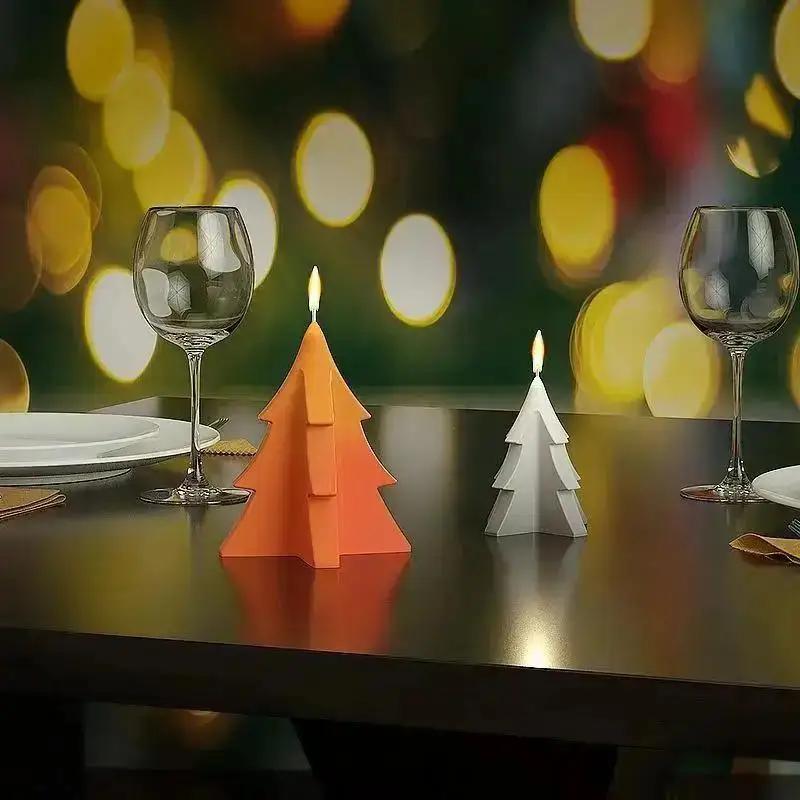 New Christmas Tree Silicone Molds For DIY Handmade Aromath Gypsum Scented Candle Mould Christmas Decorations Home Decor Crafts