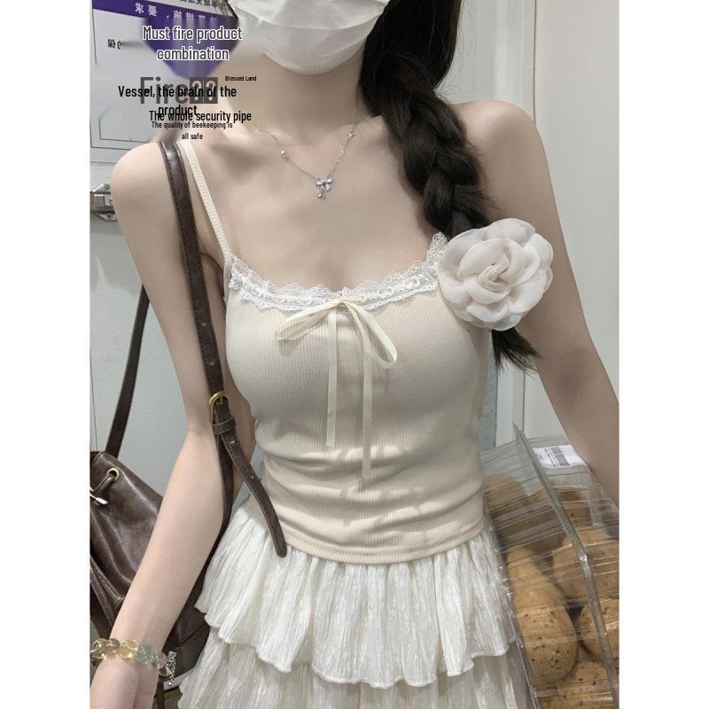 Koreanisches Sommer-Schlankheits-Bustier mit Spitzenbesatz und Polsterung