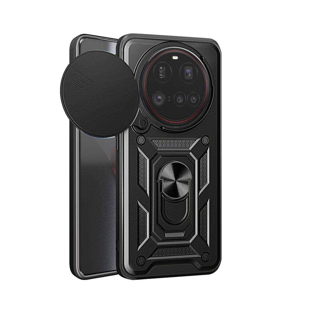 Slide Camera Cover For Xiaomi 15 Ultra 14T Finger Ring Magnetic Stand Phone Case For Xiaomi 14 Ultra 15 14T Pro Shockproof Cases