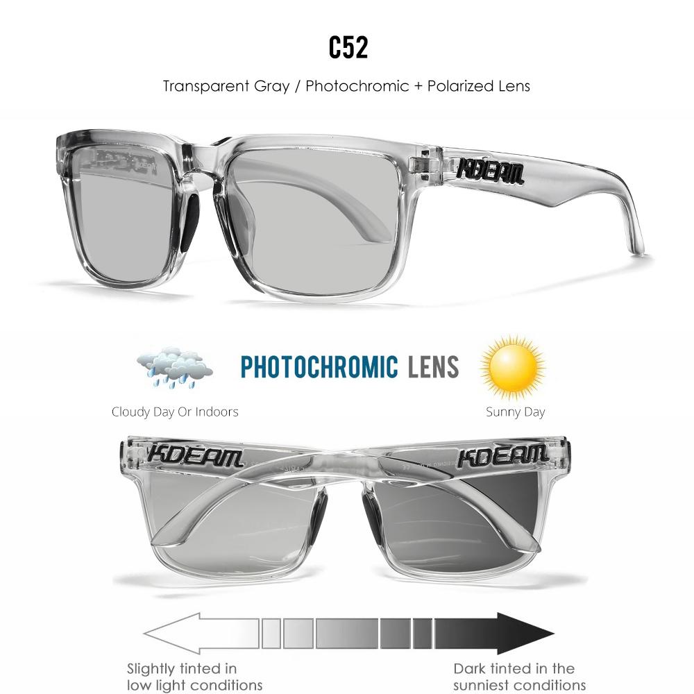 

KDEAM Luxury Design Square Men Polarized Sunglasses Outdoor Sports Photochromic Sun Glasses Fashion Women Beach Shades Fishing Only Sunglasses