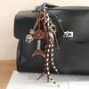 Vintage Leather Fishbone Keychain Creative Bag Charm For Unique Style Accessory
