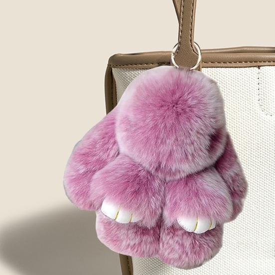 Králík Klíčenka Umělá kožešina Přívěšek na klíče ve tvaru zajíčka Taška Přívěsek Batoh Přívěsek na klíče Přívěsek k narozeninám Dárek k svátku Doplněk k peněžence