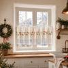 Lace Trim Cafe Curtains Sheer Voile Window Drapes Half Curtains Embroidered Curtains  Restaurant