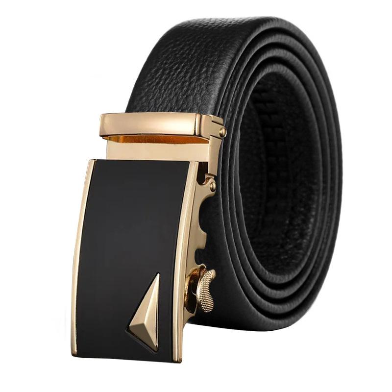 Men's Head Layer Cowhide Belt Automatic Buckle New Trousers Belt Casual Business Versatile Middle Aged and Young Men's Belt