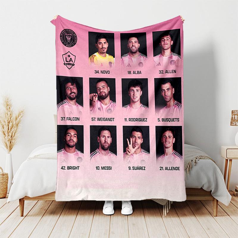 1 Stück Decke - Inter Miami CF Aufdruck, Leichte Decke für Sofa, Bett - Weich & Warm, Geschenk für Alle Jahreszeiten