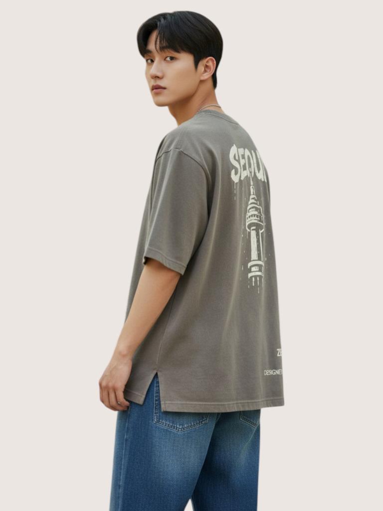 ZBLACK Seoul Signature Short Sleeve T-Shirt (Beige)