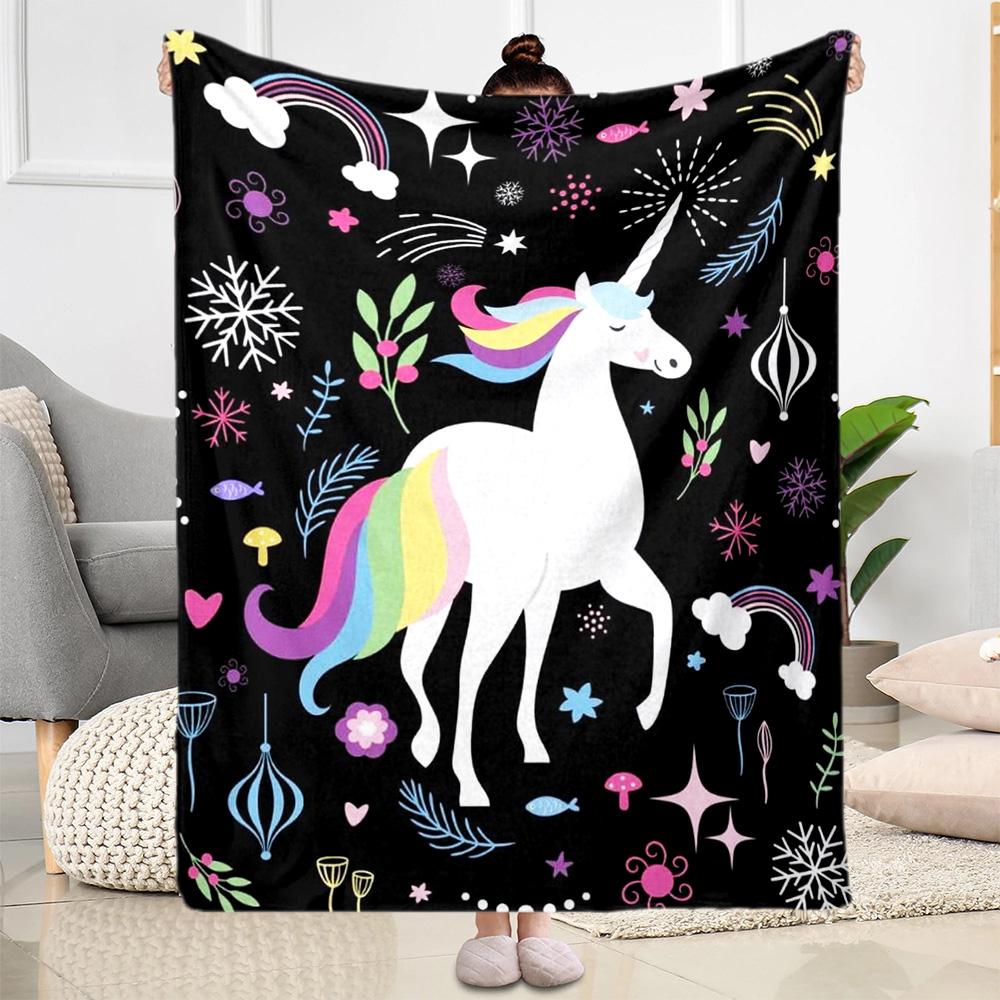 1pc Unicorn Sky blanket Soft and Warm for Sofa Office Camping Travel Livingroom Great Gift for Friends and Family Comfortable