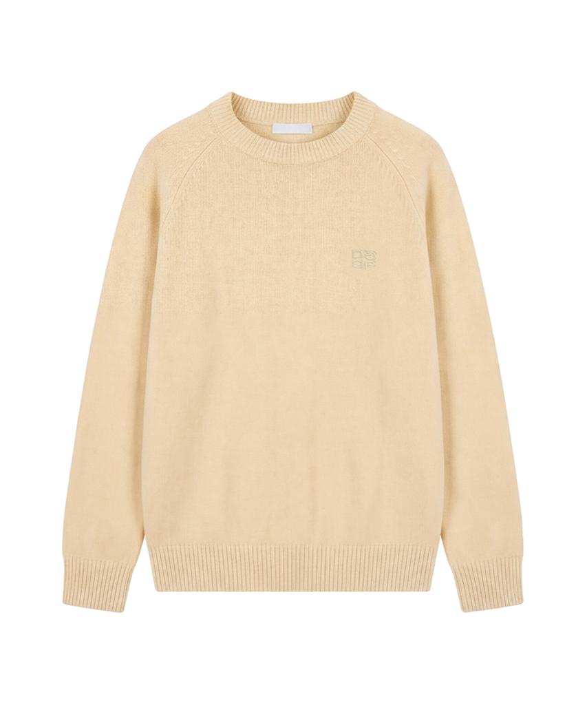 DANGLEDROP Dgdp Square Embroidered Round Knit_Cream