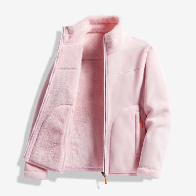 Couple Fleece Jacket Women's Fleece Top Winter Double,sided Wear Thickened Coral Sweater Cardigan