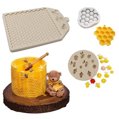 Moule en silicone à texture nid d'abeille pour fondant, abeille, chocolat, fudge, biscuit, gâteau, dentelle, décoration, outils pour gâteaux 2024