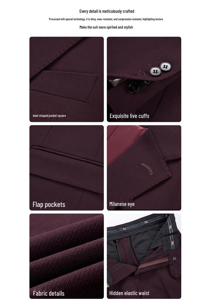 Luxury Men's Custom Suit Set - Tencel Cotton Wool Blend, Fine Twill Fabric, Business Formal Wear.