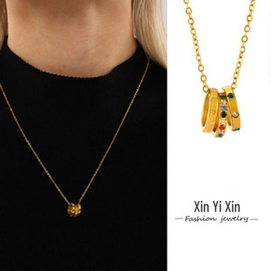 French Retro Geometric 18K Gold-Plated Stainless Steel Couple Rings - Niche INS Style