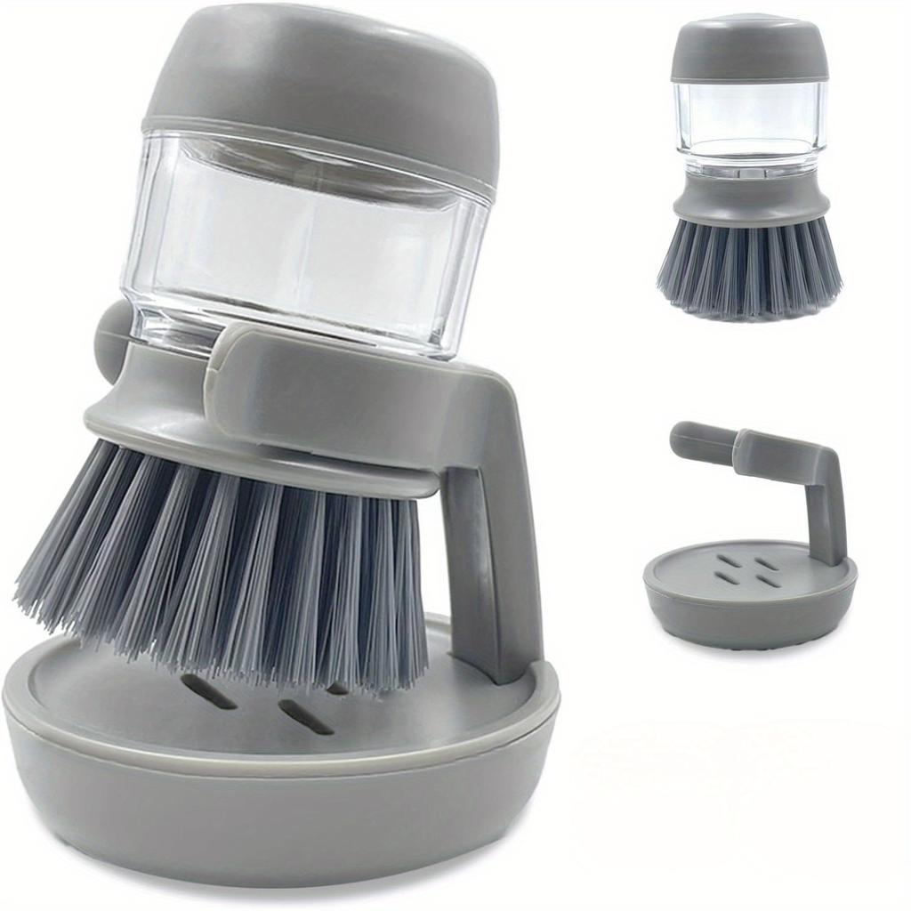 Soap Dispenser with Dish Brush,torage Bracket,Durable Plastic,Reusable,Compact Design for Kitchen, Bathroom,Household Cleaning Tool, Bathroom Cleaner,