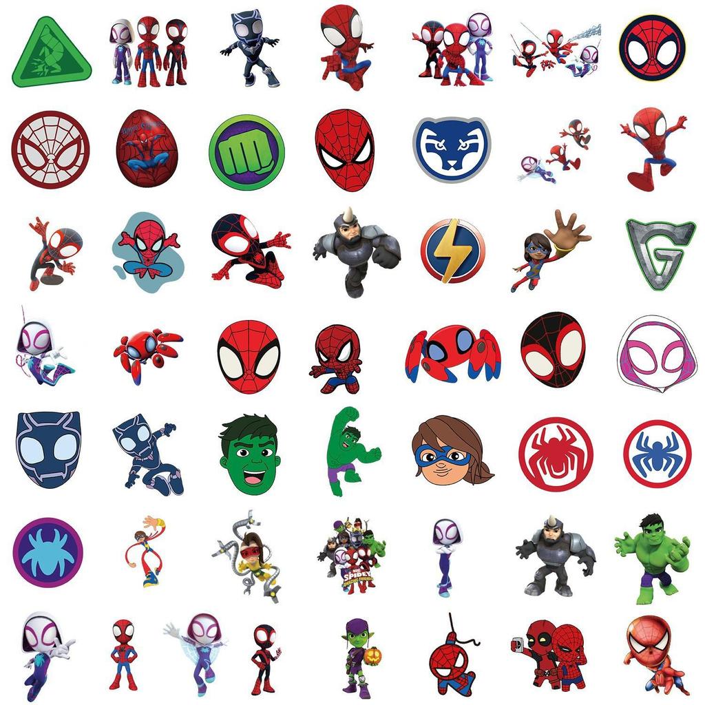 50pcs Spider-Man Stickers for Luggage, Laptop, Skateboard, Water Cup, and More