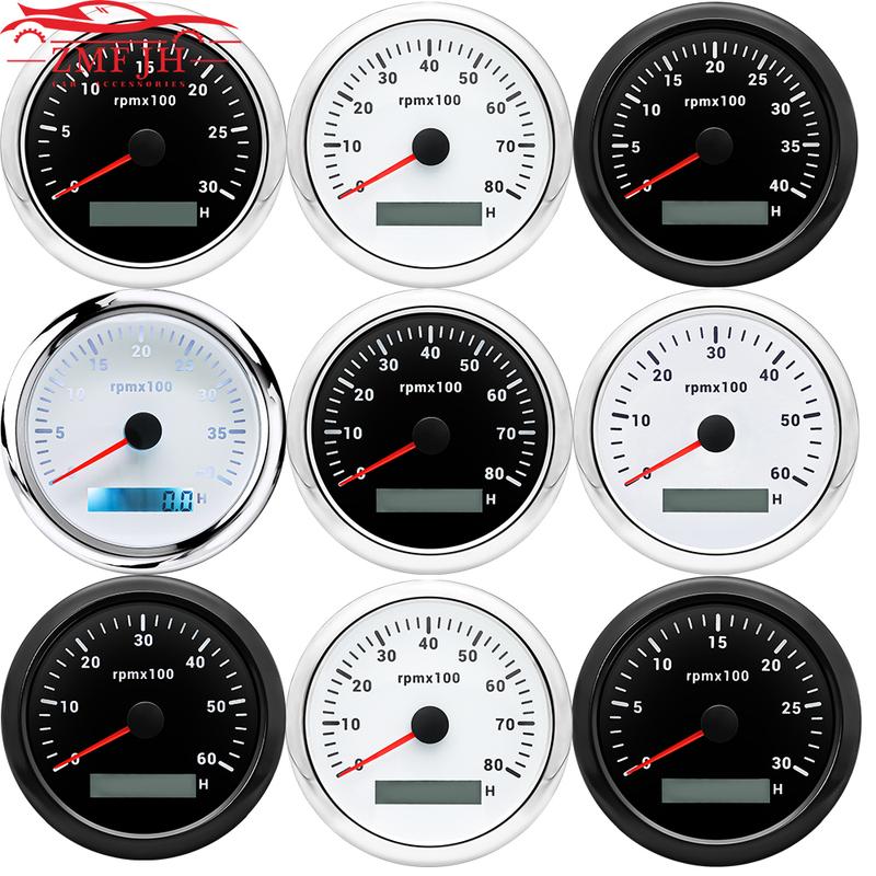 3000/4000/6000/7000/8000 RPM 85mm Tachometer with 7 Color Backlight for 1-10 Cylinder Petrol Diesel Car Boat Tacho Gauge