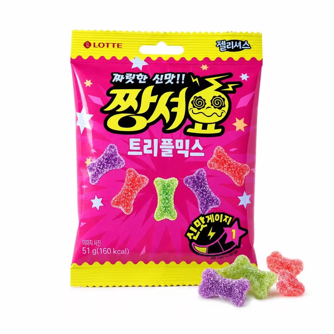 Lotte Sour Gummy Candy 51g | Chewy bouncy texture, tangy sour fruity flavor, refreshing taste Gummy Candy 51g