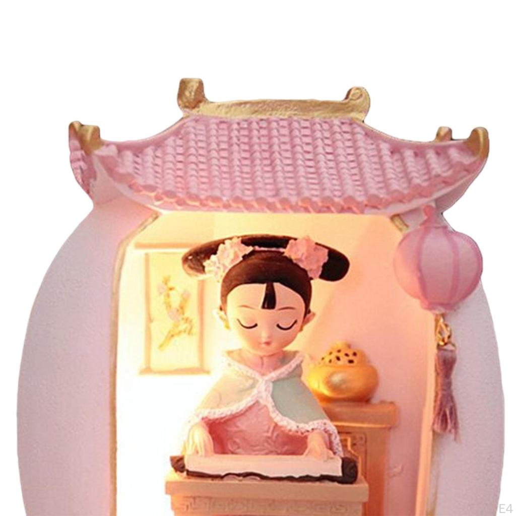 Traditional Chinese Girl Figurine Night Lamp Ornament Home Decors Creative