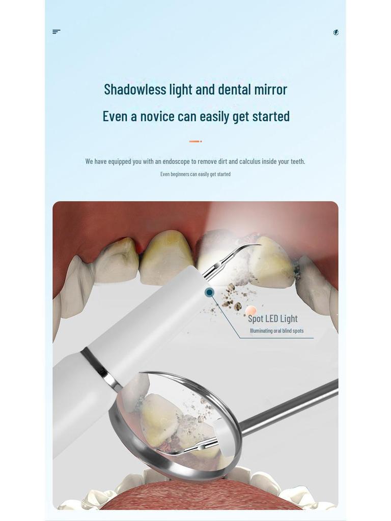 Leisen Ultrasonic Electric Tartar Remover – Portable Home Dental Cleaner