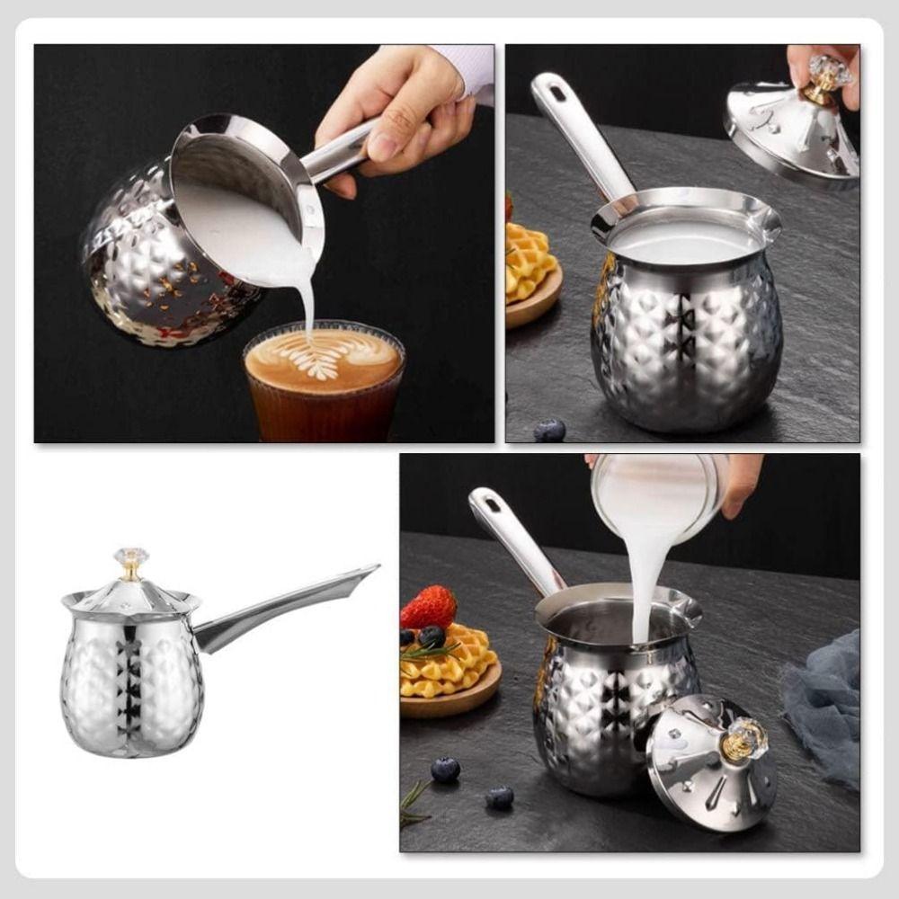 Handle Turkish Coffee Pot Stable Milk Warmer Versatile Coffee Kettle  Household