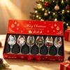 Christmas Wine Glasses,111ml 1D Embossed Xmas Goblet,6Pcs Gift Box Set,Christmas Snowman Santa Claus for Xmas Party Decoration