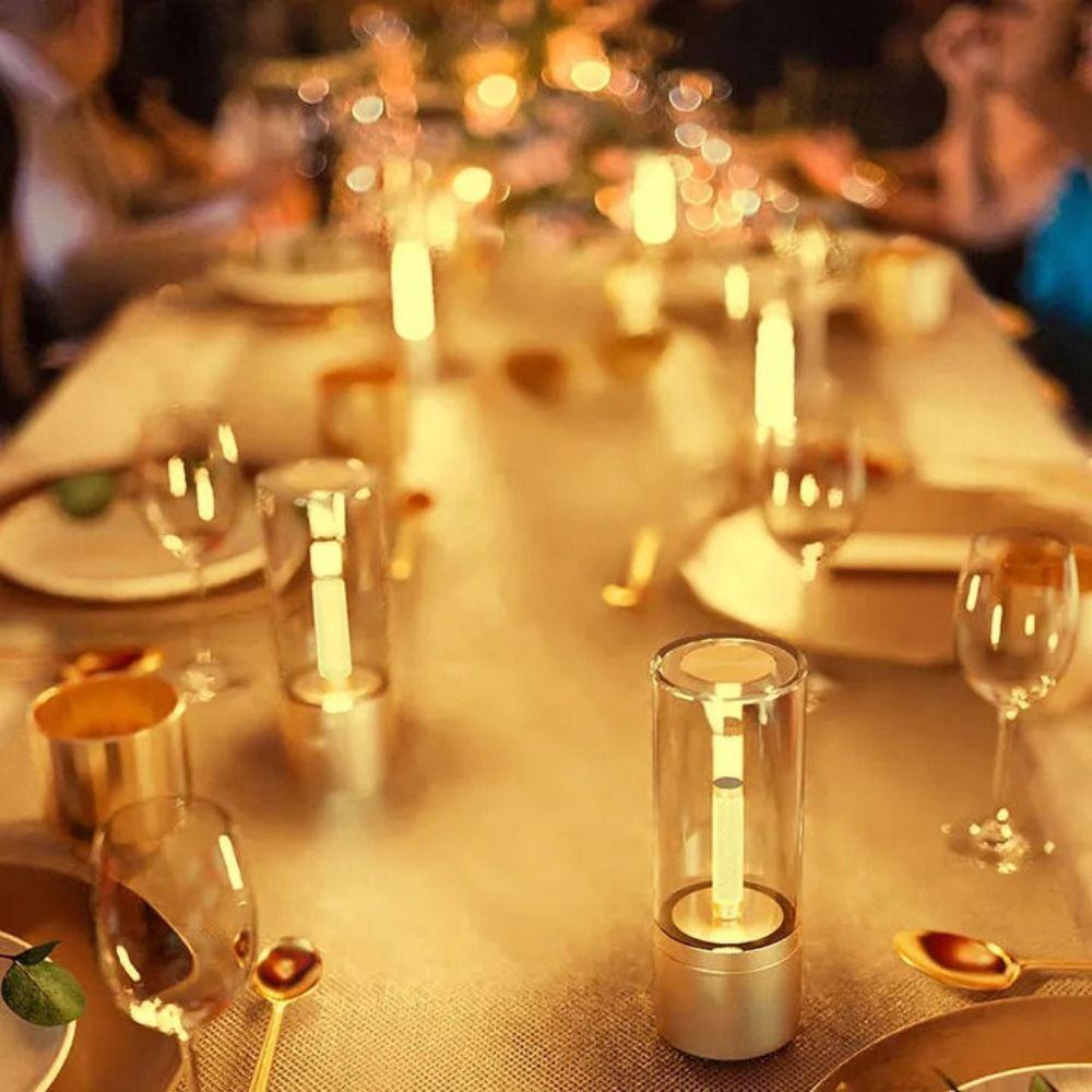 Type C Rechargeable Candle Lamp 1800K Warm Light Atmosphere Light LED Night Light  1800K Warm Light