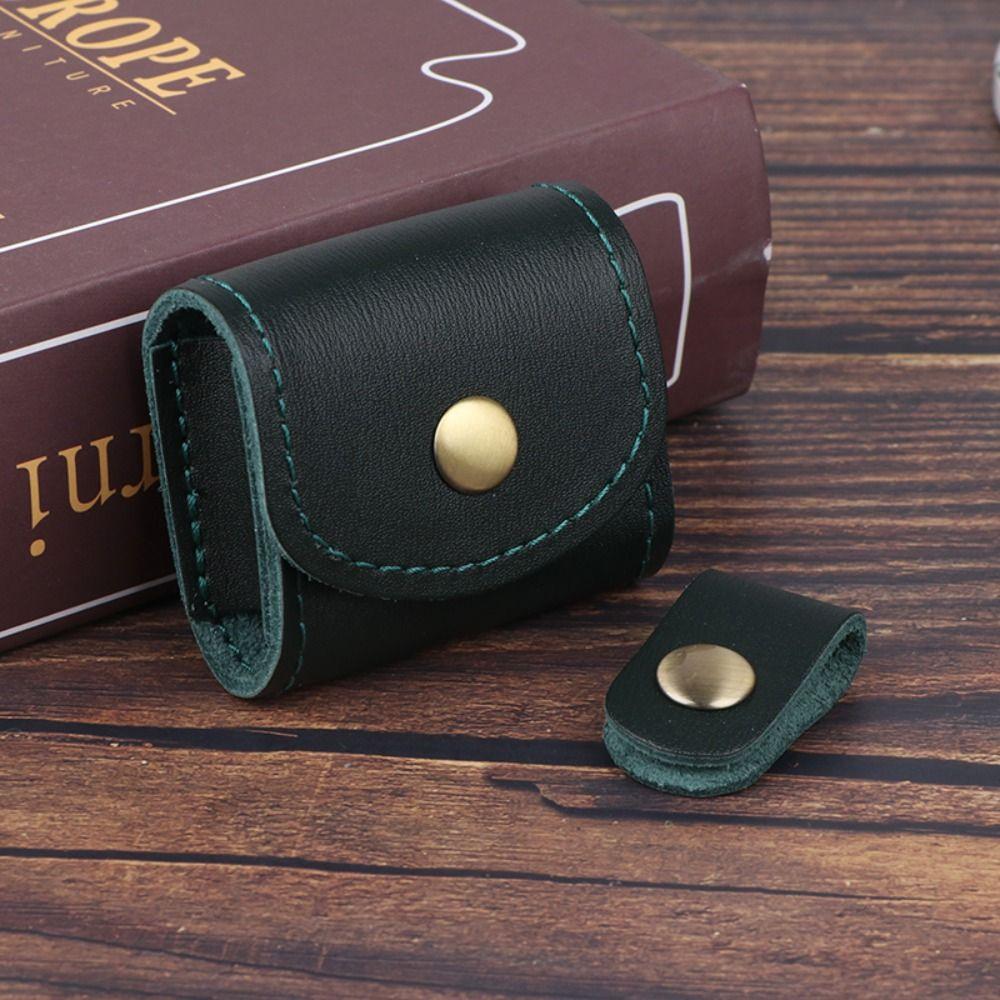 Waterproof Headphone Bag Mini Leather Wallet Vintage Leather Data Cable Storage Box  Male