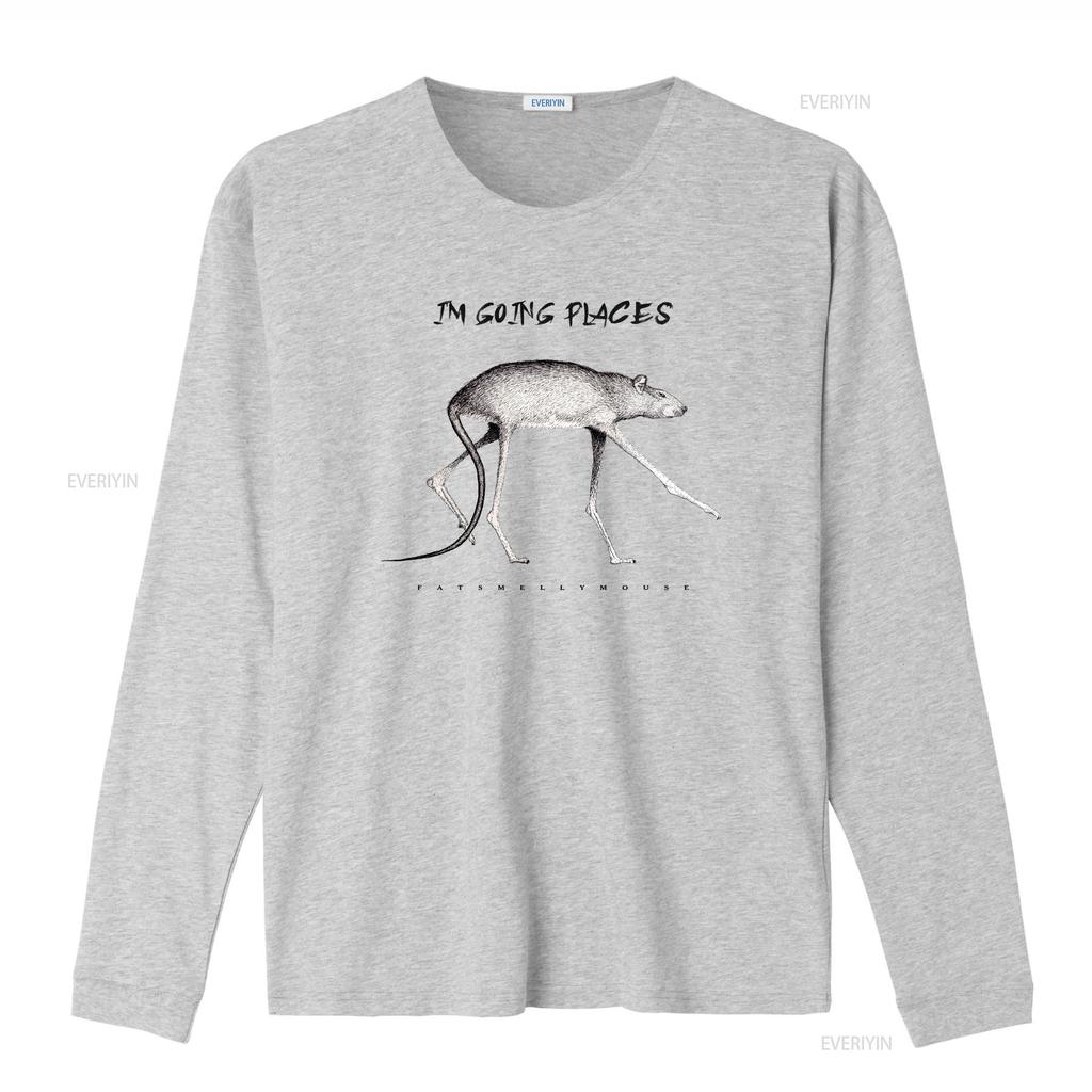 Jdu na místa krysa Tričko unisex streetwear móda umělecká dlouhonohá myš náčrt vintage Prané Pohodlné Trochu