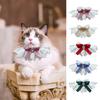 Dog Bib Eye-catching Rhinestone Decor Cats Dogs Bowknot Collar Floral Lace Neckerchief