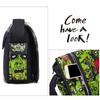 SHELKSBAG Unisex Elegante Halloween Calavera Zombie Bolso Cruzado Mensajero Luminoso Impermeable Lona de Calidad Premium Bolsos de Hombro