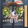 Easter Wreath Foam Egg Door Hanging Wreath Linen Bow Door Hanging Decoration
