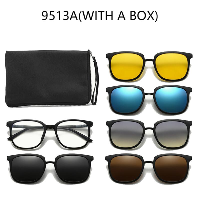 

2 In 1 Magnetic Multi-Functional Night Vision Driving Sunglasses Magnetic Clip-On Lens Myopia Frames Polarized Sun Protection SHOW AS PICTURE