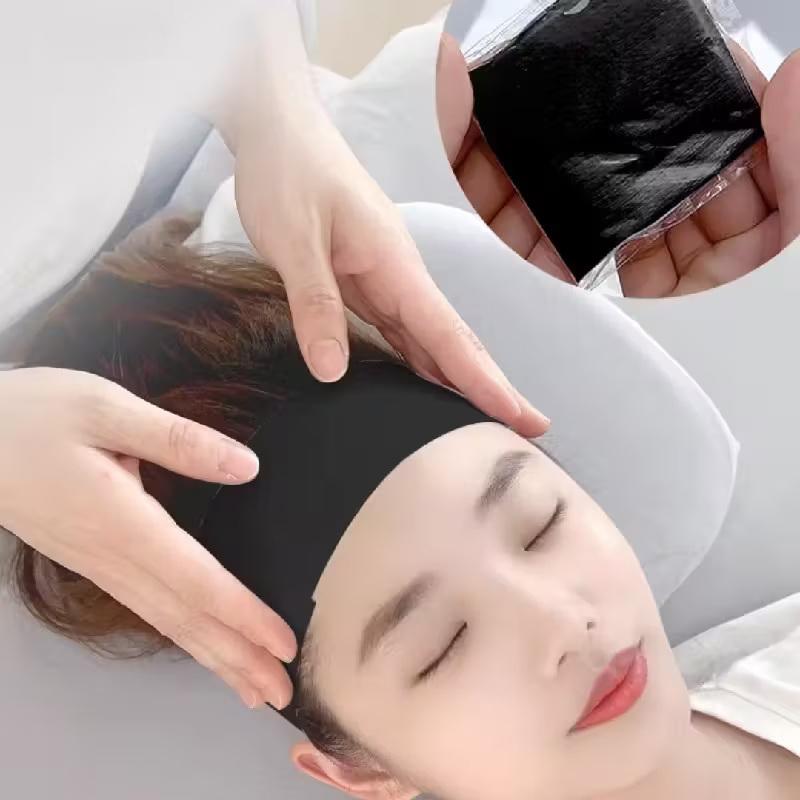 10/50/100pcs Disposable Headbands Spa Salon Facial Headband Black White Pink Elastic Adjustable Magic Tape Skincare Accessory